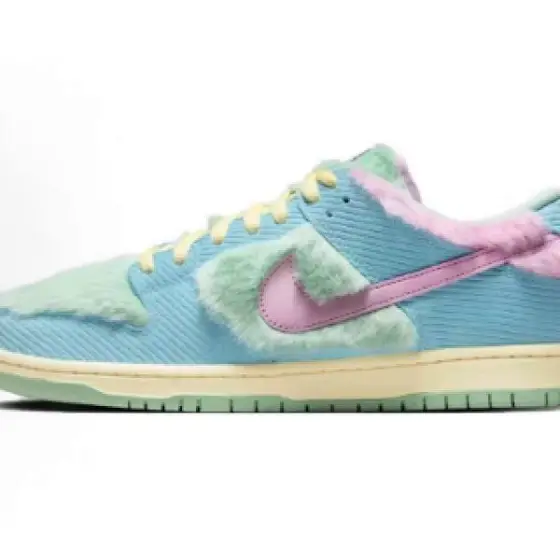 Nike Dunk Low Plush Fur & Corduroy Shoes, Pastel Colorway