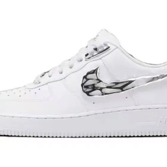Nike Women's Air Force 1 Low "Liquid Metal Swoosh" Sneakers (IF1686-101)