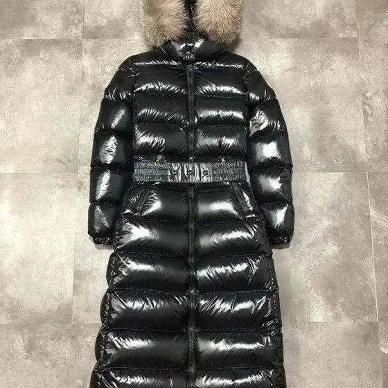 【DX6-21】Moncler Winter Long Shiny Down Jacket with Fur Collar