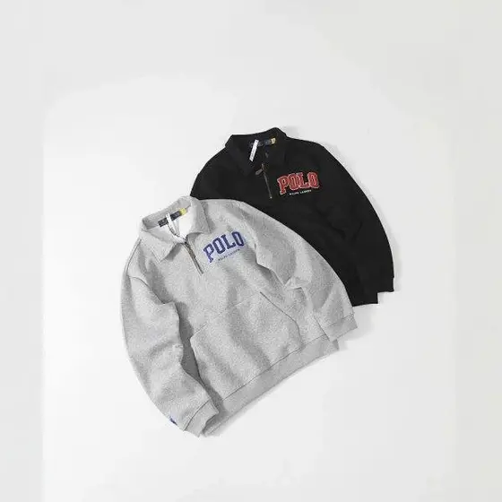 【DX19-4】highqualityTowelEmbroideredHalfZipperSweatforCoupleUnisex