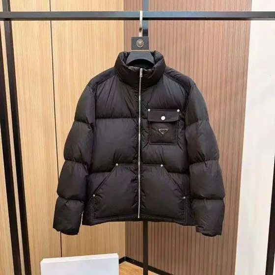 【DX129-10】冬季长款连帽羽绒服立领短款高端羽绒服夹克男士休闲保暖外套