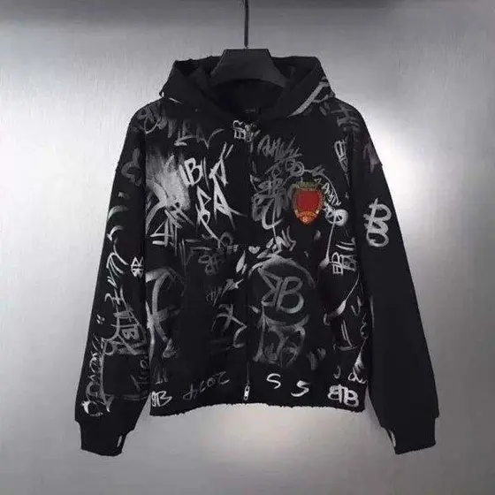 Balenciaga Graffiti Zip-Up Hoodie