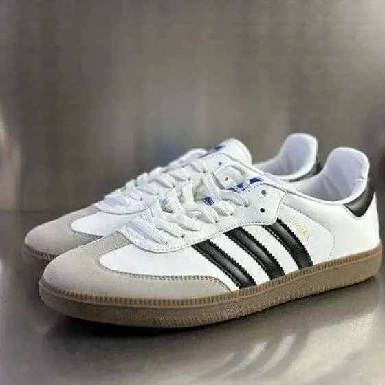 adidas Shoes Samba‑Style White Black Gum Sole Sneakers