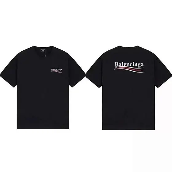 Balenciaga Printed/Embroidered T-Shirt, Unisex Casual Short Sleeve Top