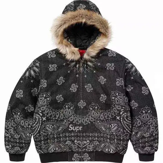 Supreme Bandana Paisley Denim Hooded Jacket