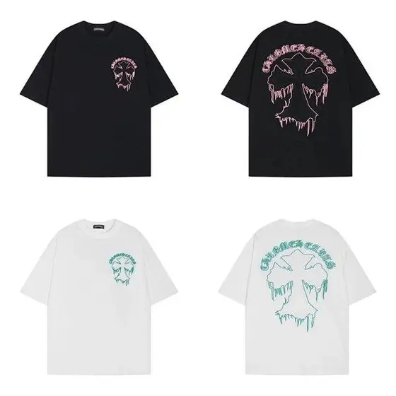 Chrome Hearts Style Dripping Cross Print T-Shirt