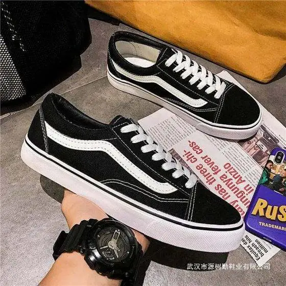 Vans Spring Korean Style Student Canvas Shoes Men's Casual All-match Classic Can