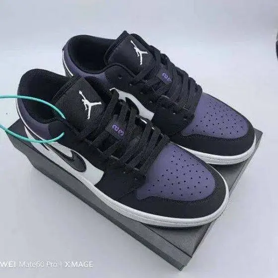 Nike explosions Joe a black purple toe campus tide shoes AJ1 student Sneakers
