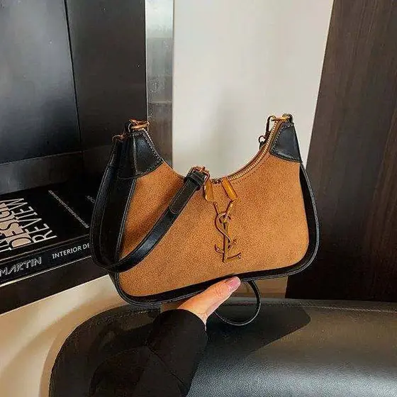 YSL suede hobo bag